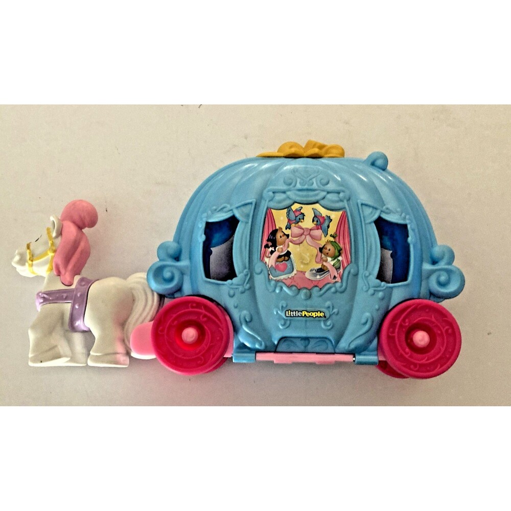 Fisher-Price Little People Cinderella Pumpkin Carriage Blue/Pink w/ White Horse
